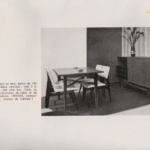 Au 1er Salon du Meuble en 1960 (extrait d'Ameublement Informations de mars 1960) Article photo présentant une salle de séjour crée par Max Garnault et présentée au 1er Salon du Meuble en 1960 (extrait d'Ameublement Informations de mars 1960)